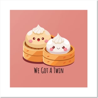 We Got A Twin: Adorable Twin Bun Merchandise | PunnyHouse Posters and Art